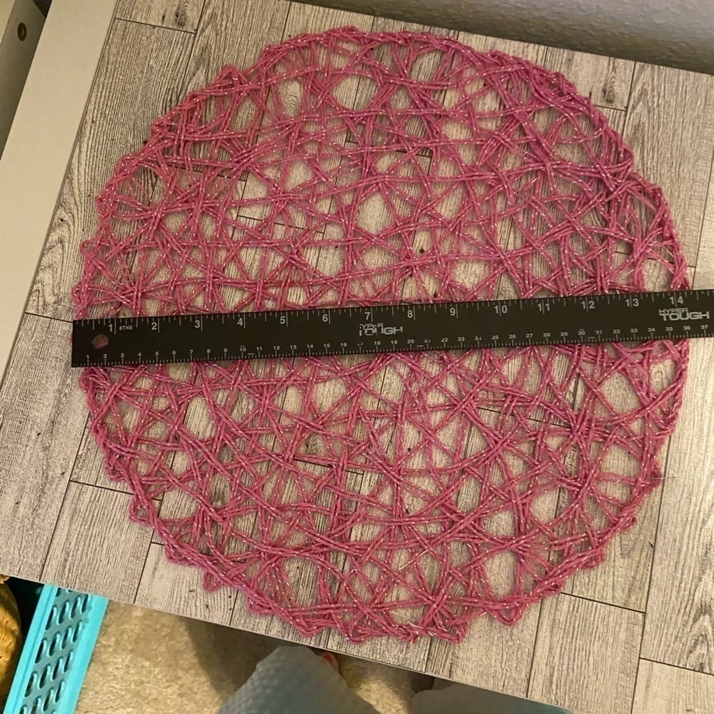 Set of 2 Metallic Pink Circle Placemat